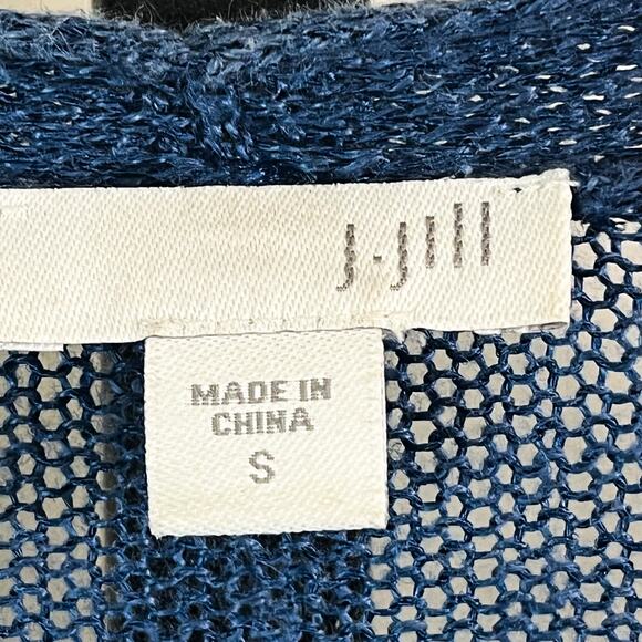 J Jill Womens Light & Long Linen Blend Open Front Cardigan - Blue, Size S - Picture 6 of 9